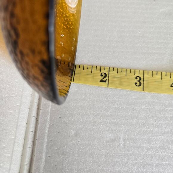 Vintage Amber Glass Dishes Set of 2 3.75" Diameter Textured Finish - Picture 10 of 10